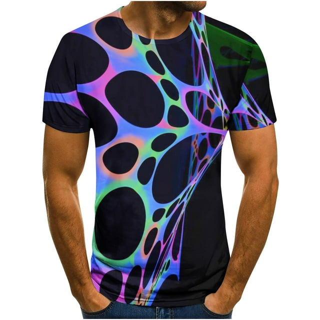 LSLJS T-shirt Homme Imprimé Abstrait 3D Manches Courtes Col Rond Mode Décontracté Quotidien Vacances T-shirt Haut Blouses, Chemises Athlétiques & T-Shirts Cadeaux pour Hommes
