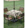 thumbnail image 4 of Outdoor Tablecloth with Umbrella Hole for Patio/Picnic/Party/Camping, Palm Tree Beach Waterproof Table Cloth Square Cover Washable, Summer Tropical Botanical Beige (60"x 60"), 4 of 9
