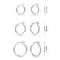 thumbnail image 6 of LeCalla 925 Sterling Silver Hypoallergenic Classic SET of 3 Pairs Light-Weight Click-Top Hoop Earrings Jewelry Gifts for Women and Teen (12mm, 15mm, 20mm), 6 of 8