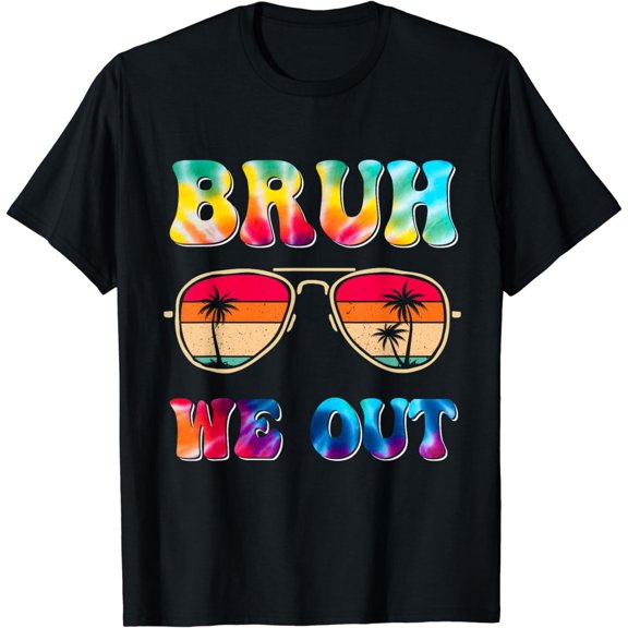 Bruh We Out Teachers Happy Last Day Of School Retro Vintage T-Shirt