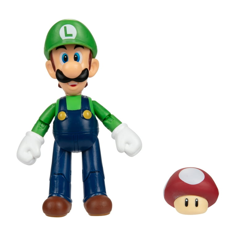 Nintendo Super Mario Character: 4 Inch Luigi Brother Toy with Red