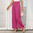 thumbnail image 6 of Annhoo Women Casual Trousers High Waisted Loose Adjustable Belt Pants Wide Leg Dressy Business Office Pant with Pockets, 6 of 8