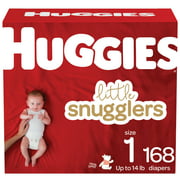 Huggies Little Snugglers Comfortable and Latex-Free Diapers, Size 1, 168 Count