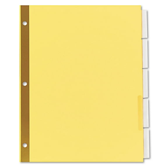 Deluxe Extended Insertable Tab Indexes, 5-Tab, 11 X 8.5, Buff, 6 Sets | Bundle of 5 Packs