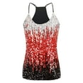 thumbnail image 3 of SHITINN Women's Sequin Tops Glitter Party Strappy Tank Top Baggy Top 1xl Tops for Women 2x Tops for Women plus Size 3x Womens Tops Cropped Exercise Top Compression Top Women Beaded V Neck Top Alien, 3 of 3