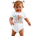 thumbnail image 3 of Youmylove Soft Comfy Boys Girls Romper Bodysuit Short Sleeve Christmas Cartoon Letter Printed Fall Clothes Kids Jumpsuits Clothing Dailywear, 3 of 5
