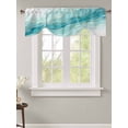 thumbnail image 2 of Tie Up Valance Curtain for Kitchen,Gradient Teal Marble Geometric Rod Pocket Short Curtains Adjustable Tie-Up Shade Valances,Abstract Waves Fluid Art Window Treatment for Bathroom Living Room Bedroom, 2 of 8