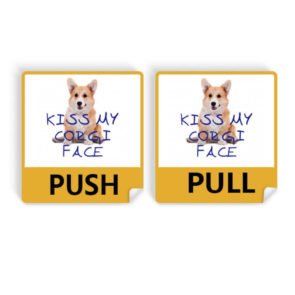 Corky Dog Wales Specialty Push Pull Door Sign Vinyl Stickers Shop