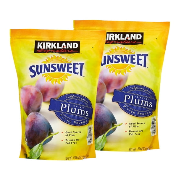 2 Pack Kirkland Signature Sunsweet Whole Dried Plums, 3.5 lbs