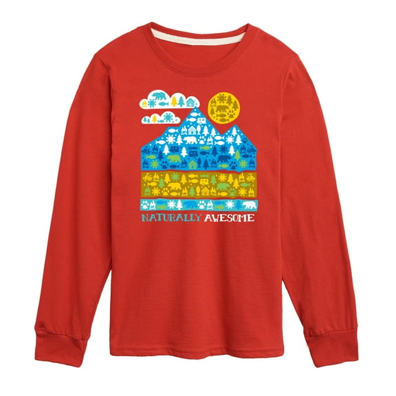 Instant Message - Naturally Awesome in Nature - Toddler & Youth Long Sleeve Graphic T-Shirt