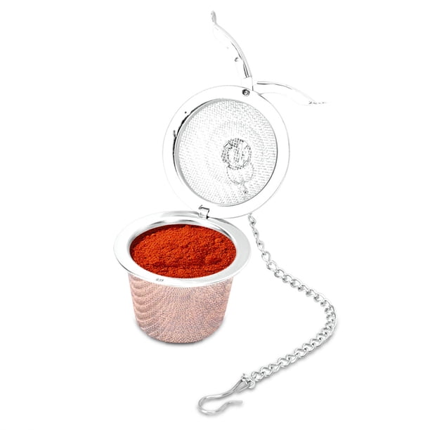Passoire à thé Passoire à thé en acier inoxydable Boule de maille Filtre à épices à base de plantes Infuseur de soupe avec chaîne(S : 4.5 * 4.5 * 4cm/1.8 * 1.8 * 1.6 Po(Dia*H Passoire à thé Passoire à thé en acier inoxydable Boule de maille Filtre à épices à base de plantes Infuseur de soupe avec chaîne(S : 4.5 * 4.5 * 4cm/1.8 * 1.8 * 1.6 Po(Dia*H