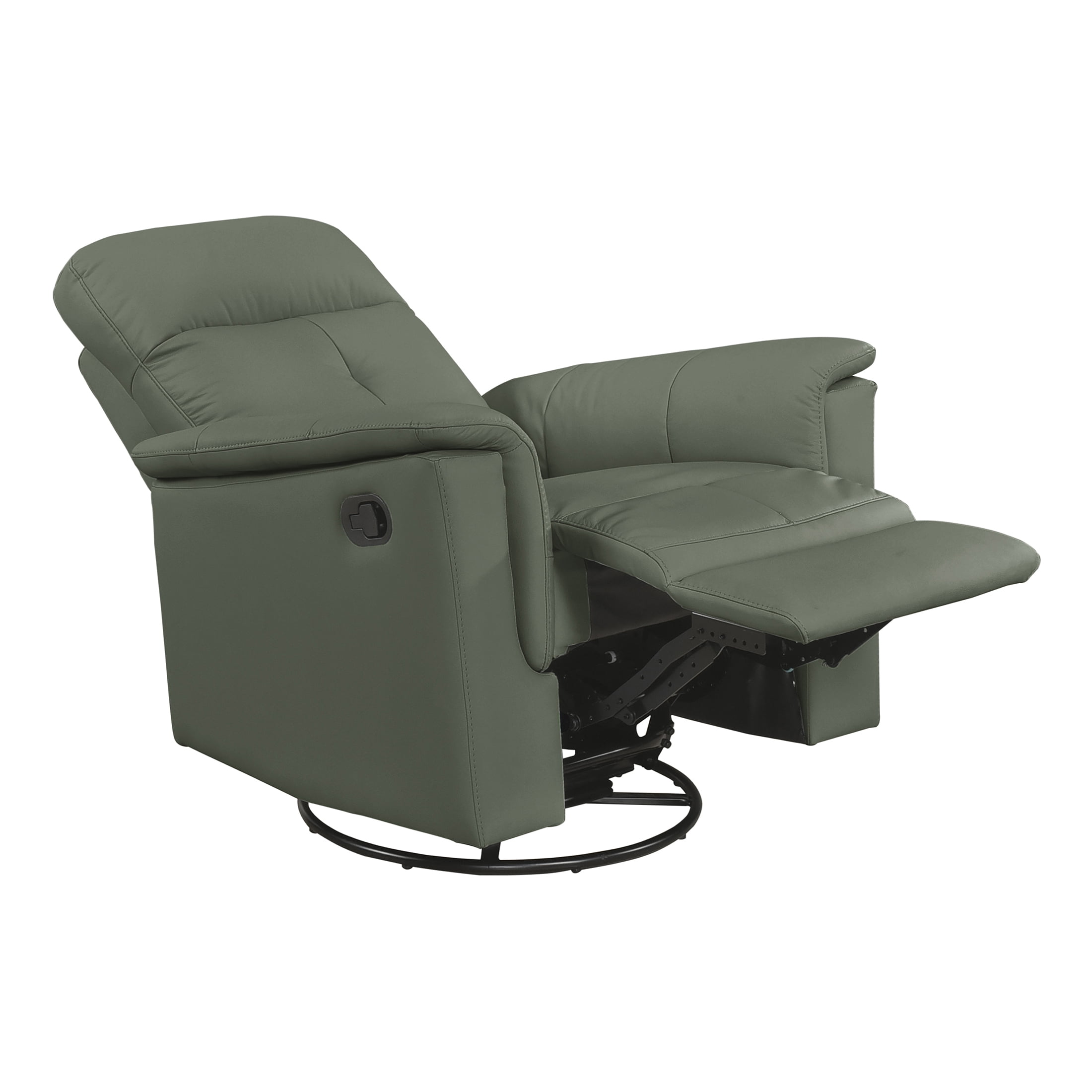 OakvillePark Willowmar Leather Match Swivel Glider Recliner Chair, Green
