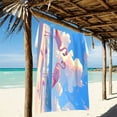 thumbnail image 2 of Ryvnso Summer Flamingo on Beach Oversized Beach Towel Microfiber Bath Blankets Swimming Fitness 37" x 74", 2 of 5