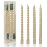 FCMSHAMD 9.8'' Silver Taper Candles- Unscented Dripless(4 Pack)