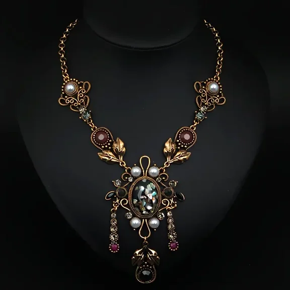 Vintage Long Sweater Chain Necklace -  French Ethic Court-Style Pendant with Upscale Sense, Perfect for Parties and Holidays, Personality Jewelry for Women