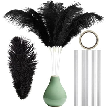 Efavormart 12 Pack | 13"-15" Black Natural Plume Real Ostrich Feathers ...
