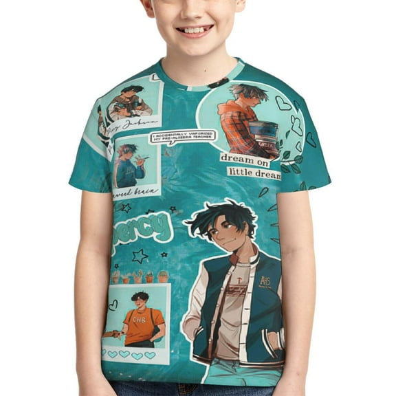 Kids 3D Graphic Percy Jack-so T-Shirts, Novelty Shirts Crewneck Short Sleeve Tees for Youth Boys Girls