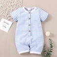 thumbnail image 2 of TOWED22 Baby Boys Girls Romper One-Piece Print Beach Outfit Summer Clothes 0-24 Months Light Blue,9-12 M, 2 of 4