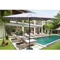 thumbnail image 2 of 10ft x 6.5ft Solar LED Patio Umbrella with Crank & Tilt, Light Slate Grey Rectangle Outdoor Umbrella for Pool & Garden, 2 of 9