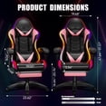thumbnail image 3 of Czlolo RGB LED Massage Gaming Chair, Ergonomic High Back Reclining Computer Chair with Footrest & Lumbar Massager, Pink for Adults, 3 of 8