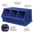 thumbnail image 3 of Badger Basket Children's Wood Three Bin Stackable Storage Cubby 5.2 Cu ft. - Blue, 3 of 6