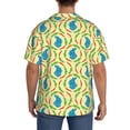 thumbnail image 3 of Lsque Blue Rabbit print Men's Cuban Collar Short Sleeve Shirt Summer Beachwear Casual Button Down Fashionable Vacation Leisure Shirt-XX-Large, 3 of 7