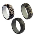 thumbnail image 4 of jesticaly 3Pcs Leopard Pattern licone Rubber Wedding Party Rings Mens US ze 8, 4 of 6