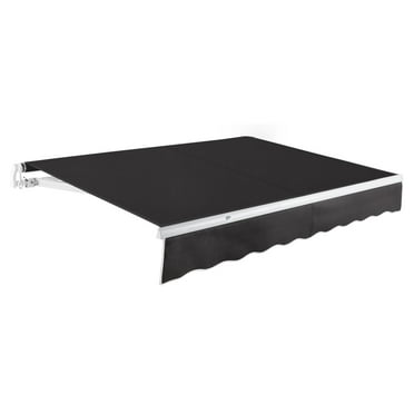 Awntech 10 Ft Maui Manual Heavy Duty Patio Retractable Awning (120in x 9.25in x 96in), Black
