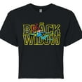 thumbnail image 3 of Marvel - Black Widow Type - Juniors Cropped Graphic T-Shirt, 3 of 5