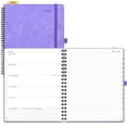 thumbnail image 1 of POPRUN 2026 Weekly Planner Notebook (Jan-Dec), Large Size 8.5'' x 10.5'' - Agenda 2026 Appointment Book with Spiral Soft Cover, Plastic Ruler, Inner Pocket, 100 GSM - Lilac, 1 of 6