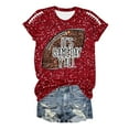 thumbnail image 5 of Womens Sequin Football Shirts 2025 Game Day Funny Graphic Short Sleeved Tops Summer Trendy Casual Pullover Tee Blouses, 5 of 5