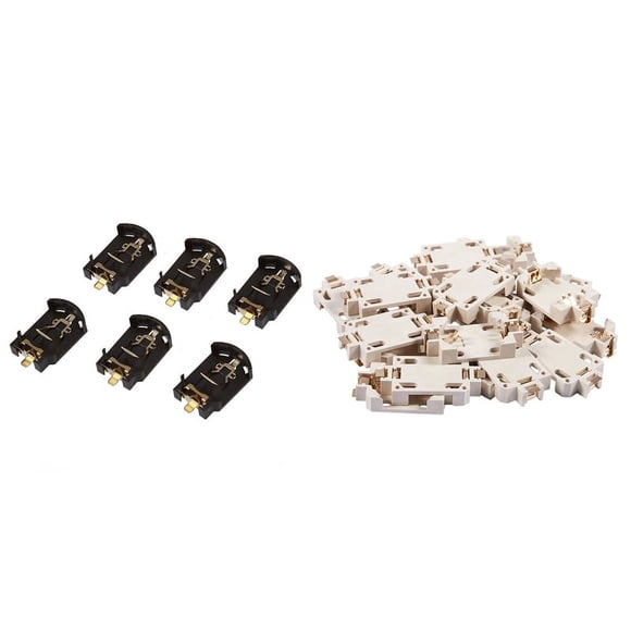 26Pcs Boîtier en Plastique Cr2032 Bouton Cellule Prise de Prise Cas - 6Pcs Brun & 20Pcs Blanc, Or
