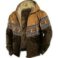 thumbnail image 4 of Men's Sweatshirt Arctic Velvet Hooded Retro Printed Autumn And Winter Sweatshirt, 4 of 5