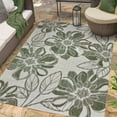 thumbnail image 5 of Tropea Woodbury Casual Tropical Floral Green Ivory Premium Flatweave UV Resistant Indoor Outdoor Area Rug, 8x10, 5 of 5