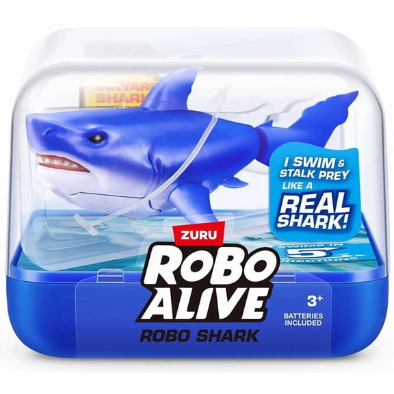 Robo Alive Robo Shark BLUE Robotic Pet Figure [Water Activated, Swimming Shark]