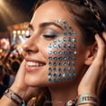 thumbnail image 3 of Rhinestone Multi Shape Blue Gem for Crafts Concert Festival Face Decor Blue Party Decorations for Birthday and Event Diy Art Projects 1 Sheet, 3 of 3