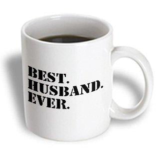 1st Anniversary Gift For Him 3dRose Best Husband Ever - fun romantic married wedded love gifts for him for anniversary or Valentines day, Ceramic Mug, 11-ounce ()