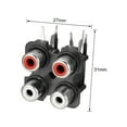 thumbnail image 2 of PCB Panel Mount 4 RCA Socket Female Jack Audio Video AV Connector Black 6pins, 3Pcs, 2 of 4