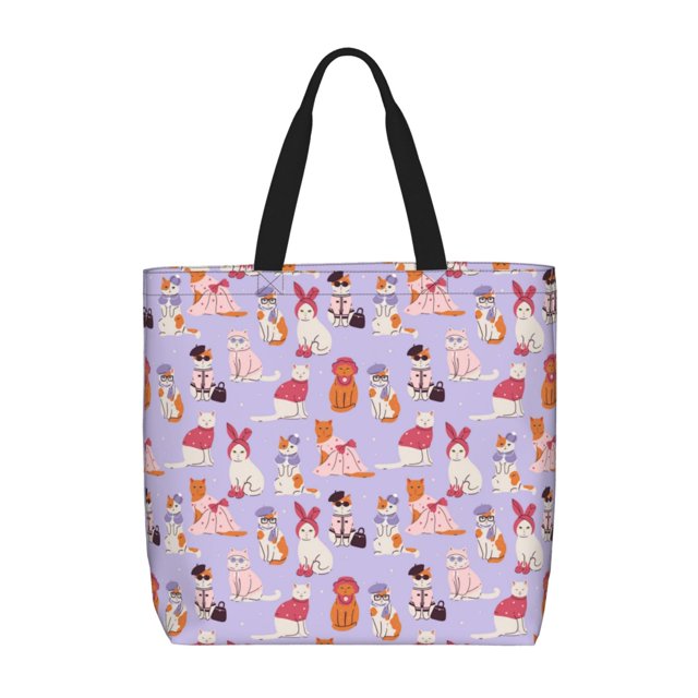 Easygdp Fashionable Cats Bolsa Tote para Mujer, Bolso de Hombro para Trabajo, Playa, Viajes, Compras y Supermercado