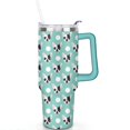thumbnail image 2 of Double-Walled Dog Lover Coffee Tumbler 40oz - Durable Stainless Steel Mug with Handle & Straw - Cute Gift for Women, 2 of 7