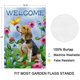 thumbnail image 2 of Bandera de jardín "Bienvenido Perro", vertical, doble cara, de arpillera, con flores, para verano, para jardín, decoración de exteriores, decoración del hogar (32 x 45 cm, "Bienvenido Perro"), 2 of 5