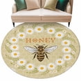 thumbnail image 6 of Bees Round Rug 6ft Washable Circle Kitchen Rugs Non Slip Daisy Flowers Spring Summer Honey Floral Leaf Plant Large Area Rug Indoor Floor Carpet for Bedroom Living Room Home Office Dining Room Nursery, 6 of 8
