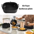 thumbnail image 1 of Olla De Freidora De Aire De Silicona Air Fryer - Olla de silicona reutilizable antiadherente para hornear en familia (negro cuadrado), 1 of 6