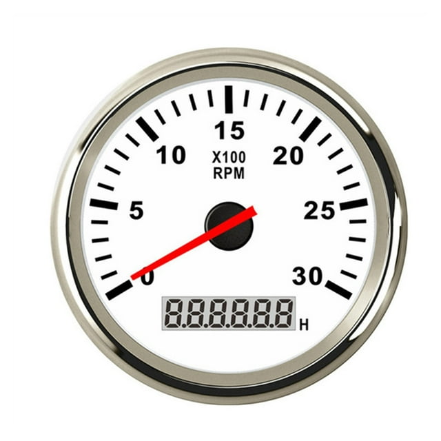 Car Boat Tachometer Gauge LCD Hour Meter 0-3000 4000 6000 RPM Tacho Sensor Marine Tacho Meters 12V/24V Red Backlight