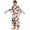 thumbnail image 3 of DISNIMO Palm Tree Print Women's Kaftan Dress Plus Size V-Neck Swimsuit Coverup Batwing Sleeves Caftan Beach Cover up Lightweight Loose Swimwear Coverups, 3 of 7