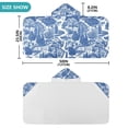 thumbnail image 4 of Yayeee Kids Hooded Towel with Hand Pockets Beach Soft Absorbent Bath Wrap 50 x 23.5 inch, Blue Garden Pattern, 4 of 5