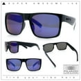 thumbnail image 2 of Mens Kush Polarized Mirrored Classic Sport Horn Rim Plastic Rectangle Sunglasses Shiny Black - Blue Mirror, 2 of 7