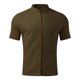 thumbnail image 2 of Camisas Oversize Hombre Camisa de manga corta con cuello levantado a cuadros de primavera y otoño para hombre, Top de tamaño con pecho de Color sólido (Green, L), 2 of 5