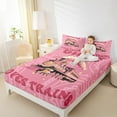 thumbnail image 4 of jejeloiu Girls Loves Train Queen Sheet Sets,Retro Train Flat Sheet,Princess Pink Queen Fitted Sheet For Teens,Microfiber Bedroom Decor,4 Pieces, 4 of 7