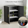 thumbnail image 4 of Metal Bathroom Wall Cabinet with Door and Adjustable Shelves, Kitchen Hanging Cabinets, Buffet Sideboard Cabinet, Floor Cupboard, Over The Toilet Storage Cabinets, Black Wall-Mounted Cabinet, 4 of 7